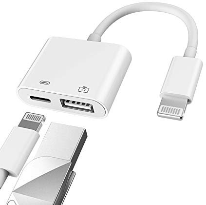 USB to Lightning Adapter Charger Cable Connector Dongle Iphone OTG Flash Splitter for Apple 11 12 13 14 Pro MAX 7 8 Plus Ipad Camera Card Reader Stick Drive Keyboard Mouse Memory Midi Charge Converter