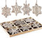 Schneeflocken Deko,24 Weihnachtsbaumschmuck Holz, mit Jute Christbaumschmuck Holz,für Holzanhänger Weihnachten&Weihnachtsbaum Deko,Winter Deko
