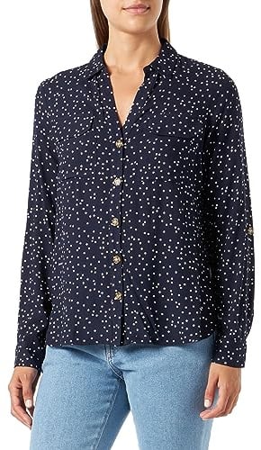 VMBUMPY L/S Shirt New WVN NOOS, Navy Blazer/AOP: Bumpy dot, S