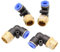 Lot de 4 raccords pneumatiques coudés 90° 3/8 vers 8 mm (R 3/8 - 8 mm)