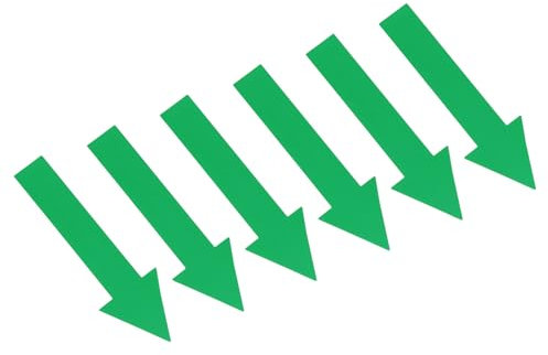 PATIKIL Adesivi Freccia, 6 Fogli Segnaletica Direzionale in PVC Adesivo Pavimento Rimovibile Attenzione per Pavimento Parete, Verde, 10 x 3cm