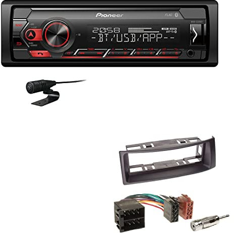 Pioneer MVH-S320BT 1-DIN Bluetooth Autoradio USB FLAC Spotify mit Einbauset passend für Renault Megane I Megane Scenic bis 2003 schwarz
