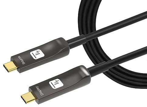 Techly 367614 Cavo Audio/Video Ottico Attivo USB-C™ M/M AOC Fibra Ottica 4K 20m Nero