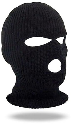 DEARBAG 3-Loch Sturmhaube Herren Kopfhaube Balaclava Mütze Gesichtshaube Gesichtsmaske Vollgesichtsmaske Skimütze Wintermütze für Motorrad Fahrrad Jagd Radfahren Ski Gesichtsschutz, Schwarz
