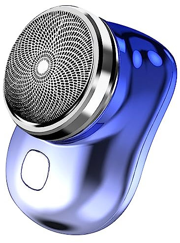 Mini Rasierer, Elektrischer Rasierer Herren, USB wiederaufladbar, Mini Shave Tragbarer Elektrorasierer für Zuhause und Reisen, Nass und Trockenrasierer, Geschenk für Männer (Blau)
