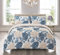 PRIME LINENS Duvet Cover Set 3 Pcs Polyester-Cotton Quilt Cover Bedding Set With 2 Pillow Cases Machine Washable Anti Allergic Duvet Sets (Bloom Blue, Double)