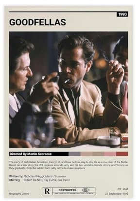 EMIGOS Goodfellas Filmposter auf Leinwand, Poster, Wandkunst, Dekor, Bild, Gemälde für Wohnzimmer, Schlafzimmer, Dekoration, ungerahmt, 30 x 45 cm