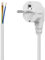 YAODHAOD CEE7 Netzkabel，Kabel mit Stecker，Schutzkontakt-Stecker Typ E+F (CEE 7/7, gewinkelt) an abisolierte Enden，Stromkabel zum Konfektionieren (weiß, 0.75mm² 3M)