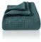 LAYNENBURG Premium Musselin Tagesdecke 220x240 cm XXL - 100% Baumwolle - extraweiche Baumwolldecke als Kuscheldecke, Bett-Überwurf, Sofa-Überwurf, Couch-Überwurf - warme Sofa-Decke (Blau Mirage)