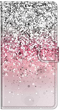 Motorola Edge 40 Neo Case Shockproof, Moto Edge 40 Neo Phone Case Leather Wallet Book Flip Cases with Magnetic Stand View Card Holder Protector Cover for Motorola Moto Edge 40 Neo, Silver & Pink