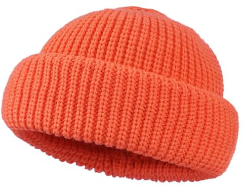 CLAPE Knitted Docker Cap Herren Stretchy Fisherman Beanie Streetstyle Strickmütze Wollmütze Kurz Trawler Beanie Watch Hut