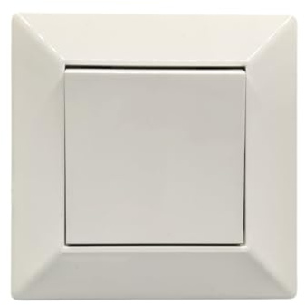 Jandei - Interruptor Conmutador 2 Circuitos, 230V, Decoración Elegante Pared Interior, Fácil de Instalar, Incluye Marco, Tapa y Mecanismo, Policarbonato Color Blanco
