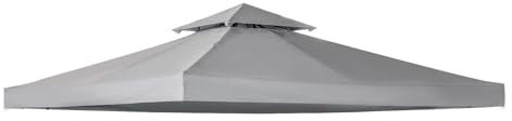 2 Tier Gazebo Replacement Top Cover,Large Size 3X3 m Garden UV Resistant Waterproof Canopy,Heavy Duty Double Tiered Gazebo Pavilion Roof Protection for Yard Patio Garden Outdoor Canopy Sunshade