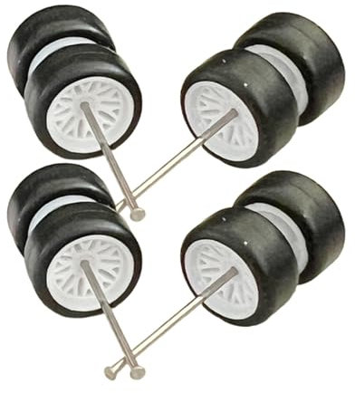 Sharplace 8X 1: 64 Räder Ersatz mit Rundstabachsen Simulation Modell Auto Räder Reifen für Automodelle Jungen Sammler Erwachsene, Weiss