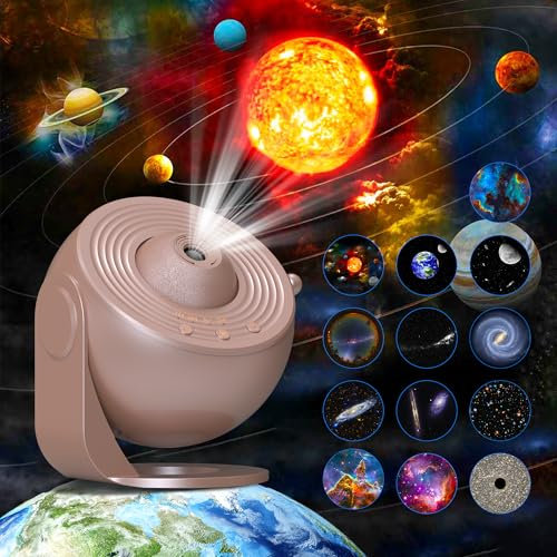 FlyLily Galaxy Projector, 12 in 1 Planetarium Galaxy Star Projector for Bedroom, 360° Rotating Galaxy Star Night Light Projector for Kids, Home Theater, Ceiling, Room Decoration, Pink, BL-DQY02