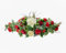 PAFEN Grabschmuck Grabgesteck aus Kunstblumen - 80 x 30 x 30 cm - Roter Strauß mit weißen Akzenten Tropfenform Grabdekoration Grableger Grabstein Dekorationen Blumen für Grab