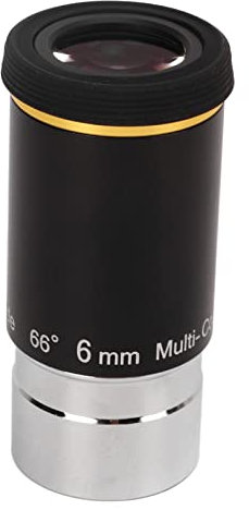 Astronomical Telescope Lens, 6mm Length, Astronomical Telescope Eyepiece, High Brightness, 66 Degree Aluminum Alloy with Dustproof Cover for Landscape Viewing