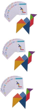 UPKOCH 3St Holzpuzzles Kinderspielzeug Spielzeug für Kinder hühner Spielzeug Kinder spielzeuge Kinder spielsachen Kid Toys einfaches Tangram Vorschulspielzeug Lernpuzzles aus Holz Bambus