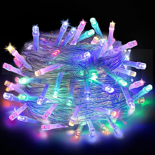 CNMTCCO lucine led decorative a batteria, 5M 50LEDs Luce a stringa a esterni con timer 6h, Piccola luce a stringa per interni per Natale,matrimonio,camera da letto,decorazione dell'albero (Colorato)