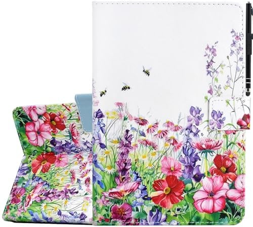 KEROM iPad Mini Case - PU Leather Smart Folio Stand Cover with Auto Sleep Wake for iPad Mini 5/4/3/2/1 7.9 inch, Floral