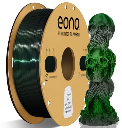 Eono PLA Filament Silk Gradientenfarbe PLA Filament - Dual Schwarz Grün, 1kg Spule für 3D Drucker, Hochwertiges, Ideal für Dekorationen und Kunstwerke, Schwarz Grün