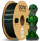 Eono PLA Filament Silk Gradientenfarbe PLA Filament - Dual Schwarz Grün, 1kg Spule für 3D Drucker, Hochwertiges, Ideal für Dekorationen und Kunstwerke, Schwarz Grün