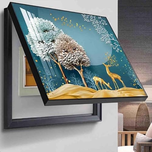 Generisch Stromkasten Bild Deko Stromverteiler Sicherungskasten Motiv Kreativ Dekoratives Bild des Verteilerkastens Gemälde Ausblenden Für Büro Esszimmer Heimdekoration,D,40x30cm