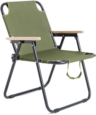 Campingstuhl Faltbar, Klappstuhl Camping, Angelstuhl Faltbar in Camouflage, 225kg Belastbar, Faltstuhl Camping aus Robustem Oxford-Gewebe für Garten, Picknick, Reisen (Green)
