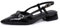 qibusleen Donna Nero Basso Chunky Block Slingback Tacchi Comodo, Cinturino alla Caviglia Pompe per Donne Punta Chiusa Strappy Fibbia, Matrimonio Partito Lavoro Casual Abito Scarpe-38