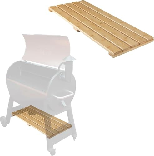 Iron Forge Tools Pellet Grill Storage Shelf - Compatible with Traeger Pro 780 and Traeger Ironwood 885 Accessories - Real Wood Bamboo Slat Shelf for Smoker Pellet Storage Grill Bin Accessories