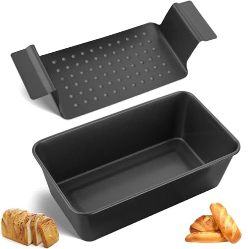 CBRAEXY Rechteckig Brotbackform, 24x14x6,5cm, 2 Stück Set Backform Rechteckig, Kann zum Backen von Fleischpasteten, Wiederverwendung Edelstahl Brotbackform, Karbonstahl Kastenform, Für Brote