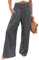 Imuedaen Leinenhose Damen Sommer Hose Casual Leinen Leicht Hosen Weites Bein Palazzo Freizeithose Hohe Taille Einfarbig Sommerhose Stoffhose mit Taschen (Dunkelgrau, S)