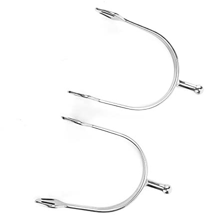 KIMISS Sperone in Acciaio Inossidabile con Testa Rotonda - Protezione per Cavallo da Monta Inglese - Speroni con estremità Sferica per Comfort e Controllo Equino - Ed Elegante