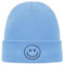 Smiley Mütze Beanie Mütze Damen Winter Blau Coole Mützen Männer Jugendliche Herren Wintermützen Feinstrick Beanie Weich klassiche Cuffed Beanie Mütze One Size Hat für Frühling Herbst und Winter