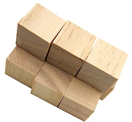 Anneome 60stücke Holzwürfel Klein Unbearbeitet Kubisch Holzhandwerk Bastelwürfel Holz-quadratblock Diy-würfel
