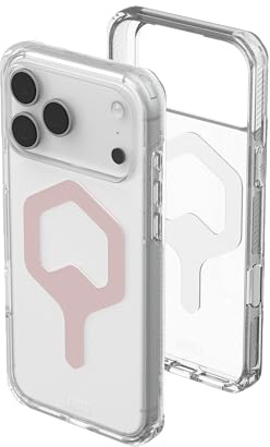 URBAN ARMOR GEAR Plyo MS Case kompatibel mit Apple iPhone 17 Pro Max Hülle (Wireless Charging/Magnetisches Aufladen, Sturzfeste Air-Soft Ecken, Erhöhter Rand) Ice (transparent) / Rose Gold