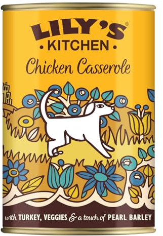 Lily's Kitchen Mit natürlichen Zutaten hergestellt Dosen-Nassfutter für ausgewachsene Hunde Huhn mit Truthahn Kasserolle 6 x 400g