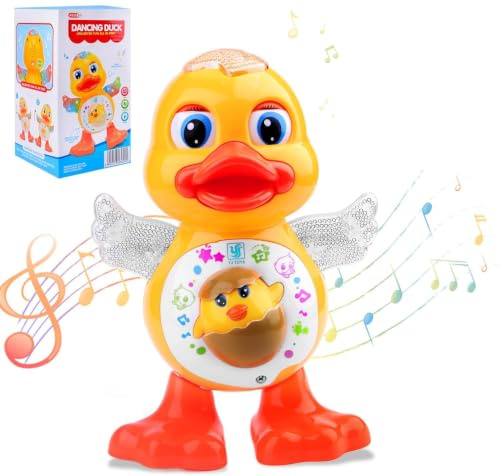 Jadyon Tanzendes Entenspielzeug mit Musik und Lichtern, Ente Spielzeug | Spielzeug Ente, Ente Musik Kinderspielzeug, Krabbelspielzeug Baby, Tummy Time Toys für 1 2 3 Jahre Kinder, Musikspielzeugbaby