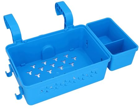 Focket Cestino Portaoggetti a Bordo Piscina, capacità di 22 Libbre, Ampio Spazio di Archiviazione, Accessori per Piscina Fuori Terra, Cestello Portaoggetti per con Portabicchieri Extra per Piscine