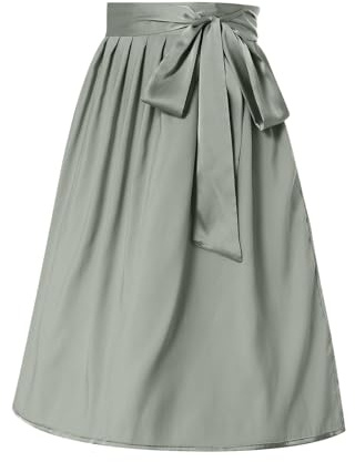 Pamqsen Dirndl Schürze Lang - Dirndlschürzen Dirndlschürze Oktoberfest Outfit Trachten Rock Dirndlrock Knielang Trachtenmode Trachtenrock Große Größen Samt Rocklänge Trachtenkleid Mit Schnalle