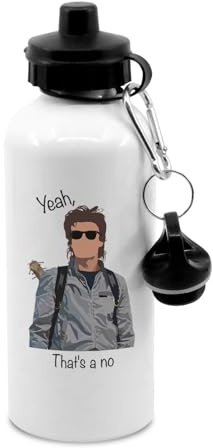 Taylor Brown Steve Harrington, yeah thats a no, meme novelty iconic trendy water bottle with clip attatchment drinks cup water bottle refill cute fun explore
