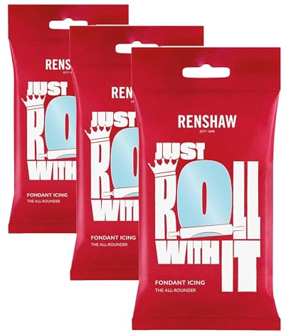 Renshaw Duck Egg Blue Ready to Roll Fondant Icing, 250 g (Pack of 3)