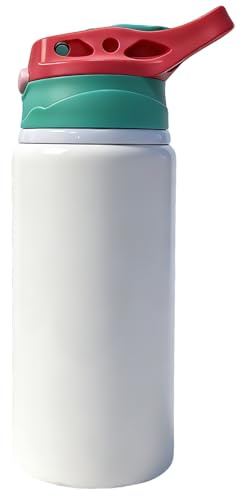 MR.R Sublimation Blanks Bouchon vert foncé Bouteille en aluminium Sport Blanc Couvercle portable 600 ml Impression par transfert à chaud