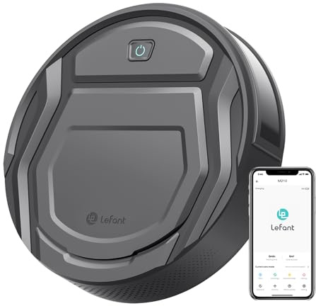 Lefant M210P Staubsaugerroboter, 2200 Pa, 120 Min, ultraflach 7,8 cm, verwicklungsfrei, Teppichmodus, Steuerung über WLAN/App/Alexa/Google, für Hartböden, Tierhaare und Teppichböden,Grau