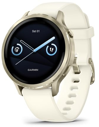 Garmin Venu 4, smartwatch GPS da 41 mm, touchscreen AMOLED, salute e fitness avanzate 24/7, oltre 80 app sportive, torcia, app ECG, Bone Lunar Gold (Rinnovato)