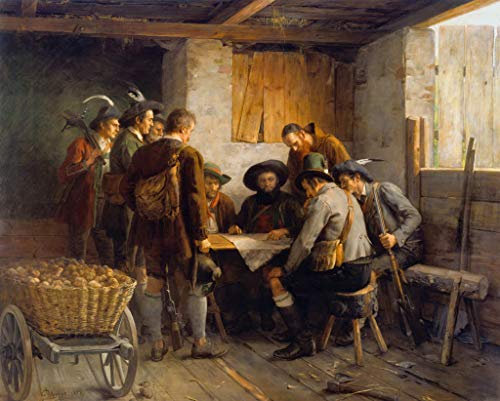 Kunstdruck/Poster: Franz von Defregger Der Kriegsrat Andreas Hofers - hochwertiger Druck, Bild, Kunstposter, 50x40 cm