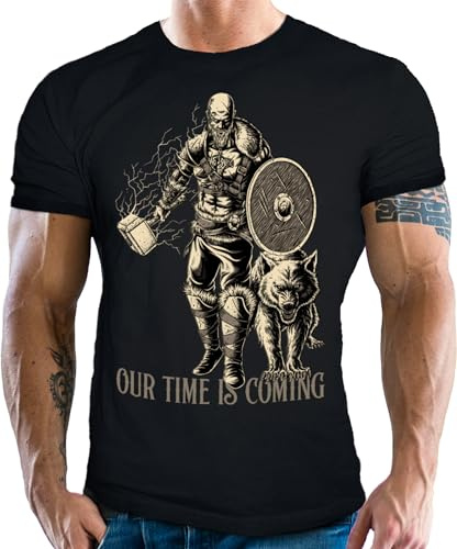 Herren T-Shirt für Wikinger Nordmann Keltic Fans der nordischen Mythologie