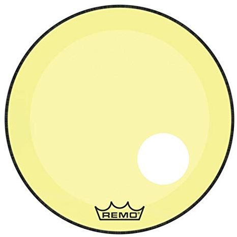Remo Schlagzeugfell Colortone Powerstroke 3 Clear Gelb – Vorgestanztes 5 Loch – 20″ – P3-1320-CT-YEOH