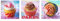 Bilderwelten Glasbild Wandbild Glas Kunstdruck Bunte Cupcakes 3x 50x50 cm