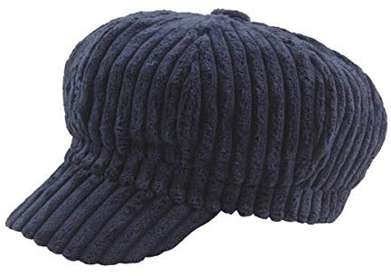 CHENNUO Damen Cordhut Schirmmütze Beret Mütze mit Schild Cabbie Hut Ballonmütze Warme Winter Kappe (Blau)